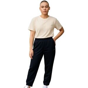 FILA Womens Medium Black French Terry Jogger Pants Sweatpants Athletic Track New